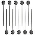 Ljojo Long Handle Mirror Ice Spoon Set - 10Pcs Stainless Steel Flatware & Bar Tools