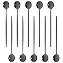Ljojo Long Handle Mirror Ice Spoon Set - 10Pcs Stainless Steel Flatware & Bar Tools