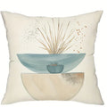 Light Blue Geometric Leaf Pattern Pillowcase for Bohemian Home Decor by Ljojo