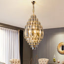 Ljojo Luxury Crystal Living Room Chandelier - Modern Stair Pendant Lamp Indoor Lighting