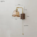 Ljojo Medieval Style Walnut Wall Lamp for Master Bedroom Living Room Study Dining Room