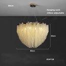 Ljojo Luxury Crystal Beading Chandelier Dimmable LED Lighting Fixture for Dining Room & Kitchen Island