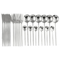 Ljojo 24-Piece Stainless Steel Champagne Gold Cutlery Set