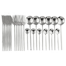Ljojo 24-Piece Stainless Steel Champagne Gold Cutlery Set