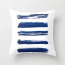 Geometric Blue Ink Flower Pillowcase for Stylish Home Decor by Ljojo