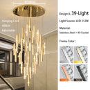 LED Crystal Chandelier: Modern Villa Hanging Light for Hotel Lobby & Staircase - Ljojo