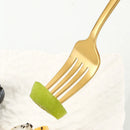 Ljojo 16pcs Stainless Steel Gold Tableware Dinner Fork Set