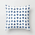 Blue Marble Geometric Cushion Cover 45x45cm for Home & Office Decor by Ljojo