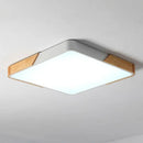 Ljojo Square Nordic LED Ceiling Lamp Wood 36W 60W 90W 144W Indoor Lighting Home Decor