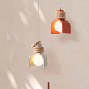 LED Pendant Lamp Orange White Resin Cord Adjustable for Bedroom Dining Room by Ljojo