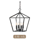 Nordic Designer Dining Room Black Chandelier | Creative Industrial Style Rectangular Lamp by Ljojo