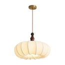 French Medieval Chandelier Retro Fabric Lampshade Pimpkin Homestay Hanging Lamp by Ljojo