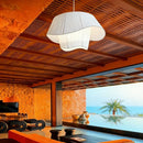 LED Pendant Light Modern Cream Fabric Chandelier for Living Room - Ljojo