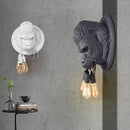 Ljojo Resin Gorilla Wall Lamp: Retro Animal LED Bedroom Bedside Decor Lighting