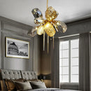 Gold LED Glass Hanging Chandelier - European High-end Ceiling Decor by Ljojo