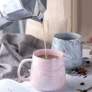 Ljojo Marble Pattern Gold Rim Coffee Mug Nordic Design Heat Insulation Cup