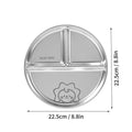 Ljojo 304 Stainless Steel Round Dinner Plate 3 Compartments Stackable Fruit Salad Plates