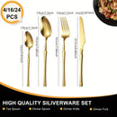 Ljojo 24-Piece Stainless Steel Cutlery Set for Restaurant Banquets