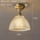 Italian LED Decor Ceiling Light Fashion High-end Copper Ceramic Glass Home Lamp Bar Bedroom Foyer Lighting Fixtures - Ljojo
