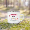 Enamel French Printed Coffee Cup with Handle - Best Thanks Gift for Atsem by Ljojo