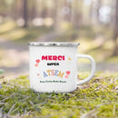 Enamel French Printed Coffee Cup with Handle - Best Thanks Gift for Atsem by Ljojo