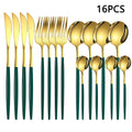 Ljojo 16-Piece Stainless Steel Tableware Set for Home, Hotel, and Restaurant