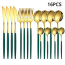 Ljojo 16-Piece Stainless Steel Tableware Set for Home, Hotel, and Restaurant
