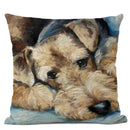 Cute Bulldog Hand-Painted Linen Pillowcase by Ljojo Teddy Collection
