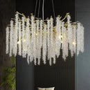 Modern Luxury Nano Electroplating K9 Crystal Tassel Chandelier - LED Living Room Decor by Ljojo