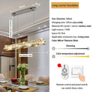 Ljojo Luxury Crystal LED Pendant Lamp - Silver Chandelier Lighting for Living & Dining Room