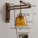 Ljojo LED Wood Glass Wall Lamp Modern Nordic Style for Home Decor
