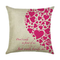 Ljojo Linen Pillowcase 45*45cm for Household Sofa Decor - Love Letter Series