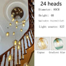 Glass Ball Long Chandelier for Modern Minimalist Loft Living - Ljojo Spiral Luxe Light