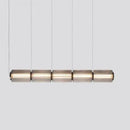 Ljojo Long Stripe Pendant Light with Smoke Gray Glass Lampshade