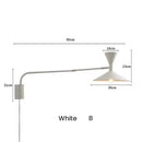 Ljojo Marseille Wall Lamp: Modern White Black Metal Swing Arm Sconce for Living Room & Bedroom