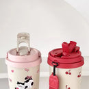 Ljojo 500ml Stainless Steel Insulated Tumbler with Straw - Cute Thermal Cup