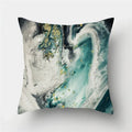 Ljojo Marble Ocean Sea Pattern Polyester Throw Pillow Cover - Home Sofa Decor