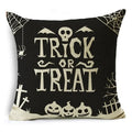 Black White Happy Halloween Trick Or Treat Pillowcase for Ljojo Décor