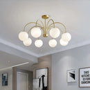 Nordic Metal LED Pendant Light Ring E27 Cream Bubble Lustre Modern Hanging Lamps Home Decor