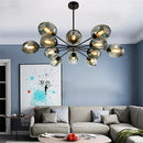 Modern Glass LED Chandelier Hanging Light Fixture for Living Room Dining Kitchen Bedroom by Ljojo
