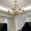 Crystal Chandelier Pendant Lighting for Bedroom Living Room - American Retro Candle Design LED Lamp
