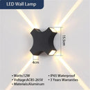 Ljojo 12W LED Wall Lamp, Modern Minimalist Style, Indoor/Outdoor, IP65 Waterproof, AC85-265V