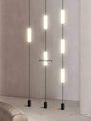 Ljojo LED Floor Lamp Acrylic Long Line Light Black Modern Minimalism Bedroom Decor