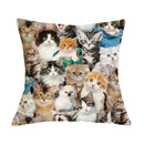 British Cat Golden Retriever Print Linen Cushion Cover - Ljojo Home Decor