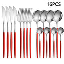 Ljojo 16-Piece Stainless Steel Tableware Set for Home, Hotel, and Restaurant