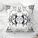 Ljojo Mandala Sun Moon Pillowcase: Bohemian Sofa Cushion Cover