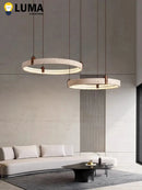 Yellow Travertine Ring Chandelier Pendant Light Livingroom Home Decor by Ljojo
