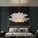 Ljojo Lotus Shape LED Chandeliers Cream Lighting Fixtures for Modern Living Room