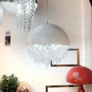 LED Crystal Half Round Raindrops Pendant Light Chandelier for Bedroom by Ljojo