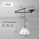 Modern Rocking Arm Pendant Lamp Movable Hanging Chandelier for Living Room by Ljojo